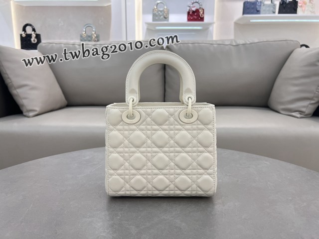 Dior专柜新款迪奥高仿原单Lady20cm四格磨砂徽章手提包 djfk1311